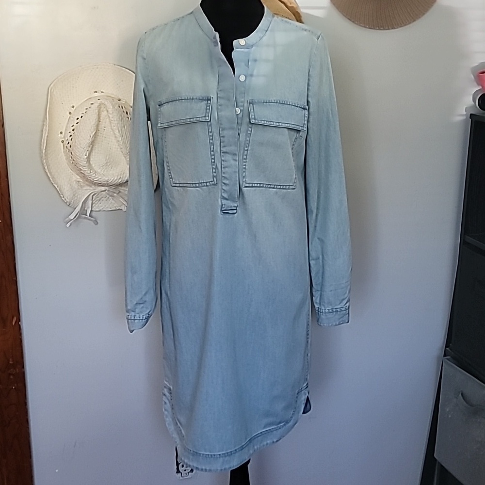 J. Crew Light Blue Denim Shirt Dress